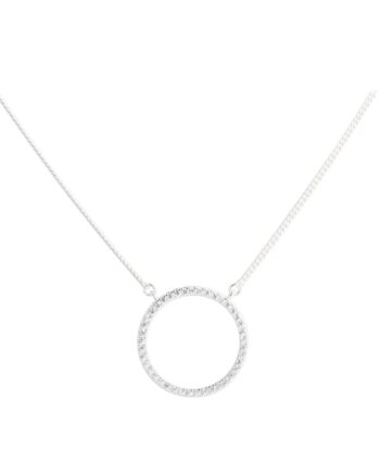 Darling Circle Necklace   Silver