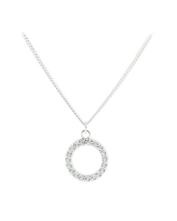 Darling Circle Necklace   Silver