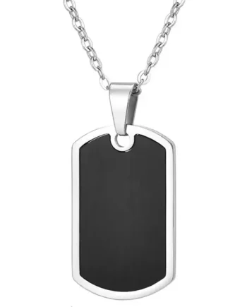 Dog Tag Blacksteel   Klassisk Halskæde Til Mænd