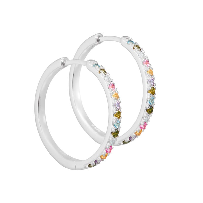 Elina Pastel Hoop   Silver