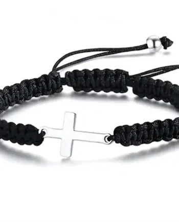 Faith Cord   Herrearmbånd Med Stålkors