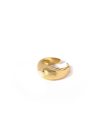 Fingerring   Cuff  Rayray Onesize Regulerbar Størrelse 18 Karat Forgyldt Sterling Sølv