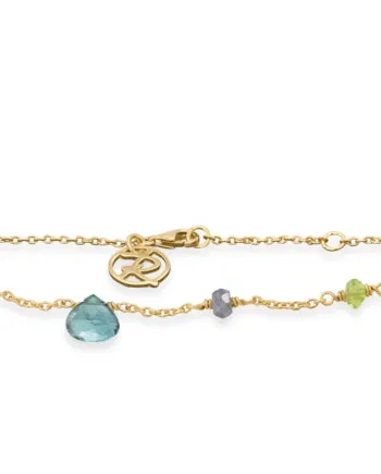 Forgyldt Armbånd Med Grøn Kvarts  Grøn Turmalin  Flourit  Peridot  Rabinovich Design Smykker