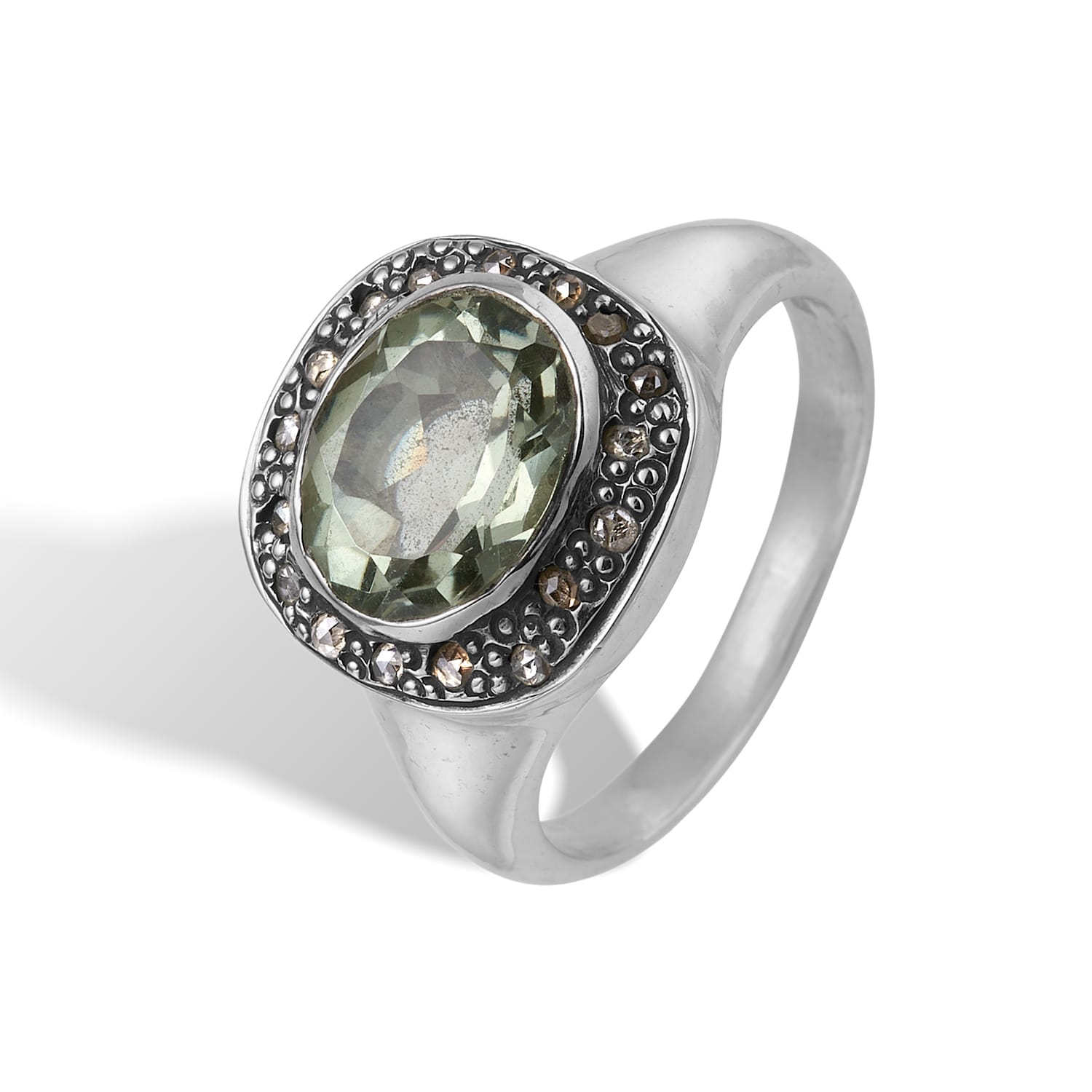Frida Signet Pavé Green Amethyst 52