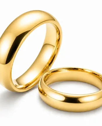 Glossy Forgyldt Ring   ædelstål