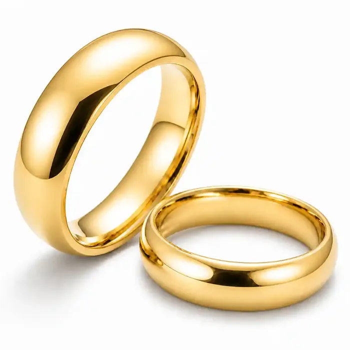 Glossy Forgyldt Ring   ædelstål