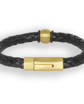 Golden Deluxe Læderarmbånd Sort