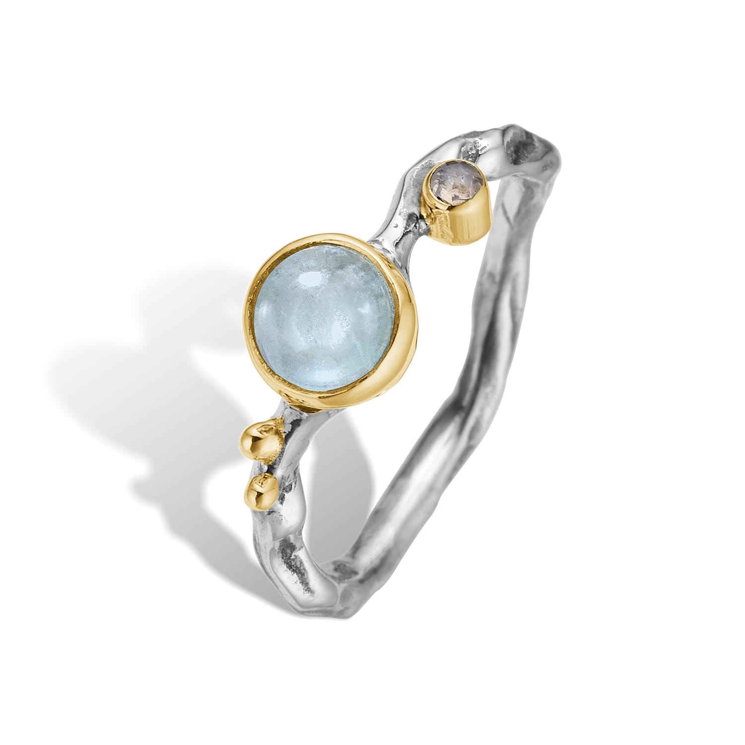 Grace Single Blue Aqua Cabochon Ring 60