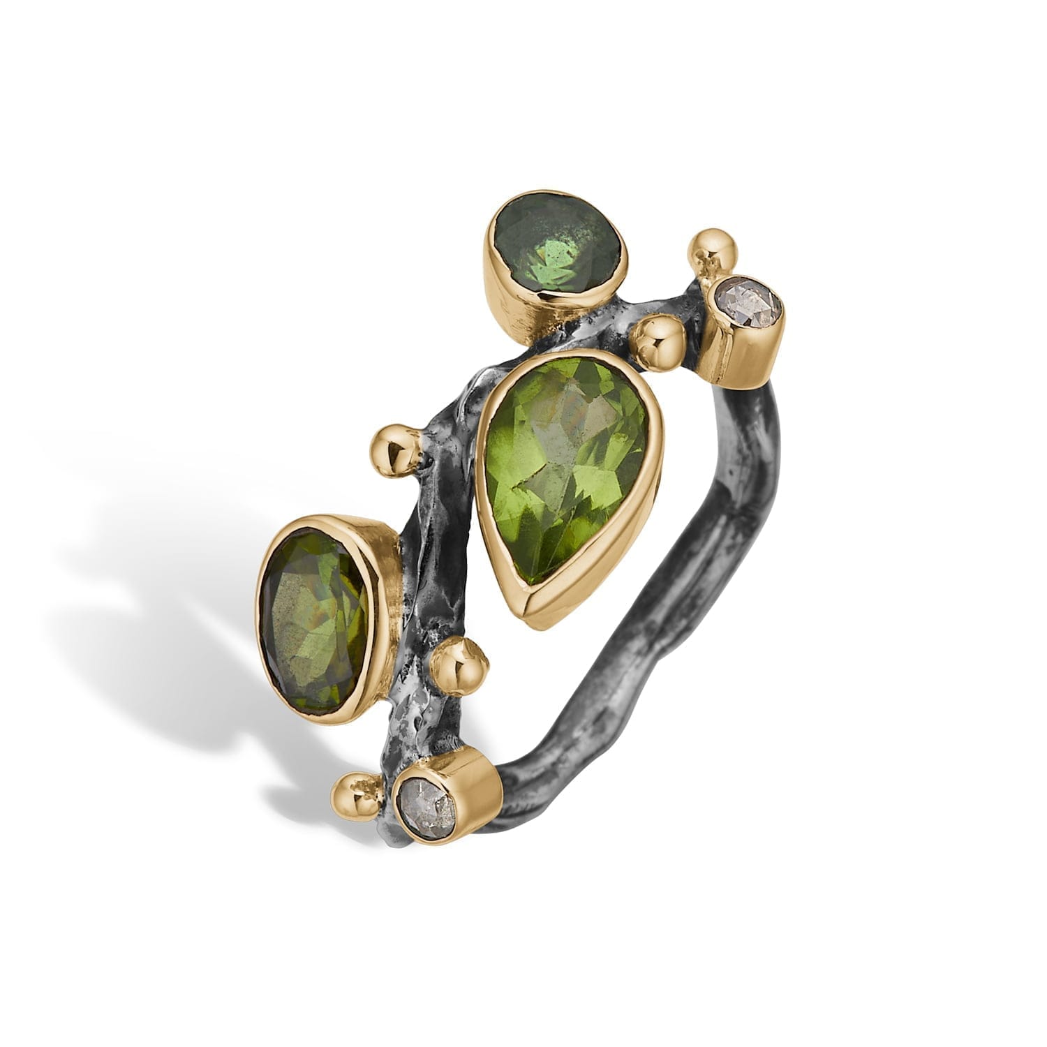 Grace Single Stones Green Mix Ring 52