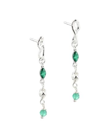 Green Garden Earstud   Silver