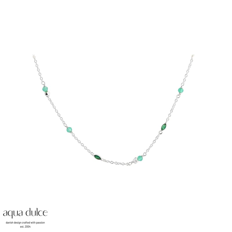 Green Garden Necklace   Silver