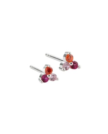 Gunnva Pink Earstud   Silver