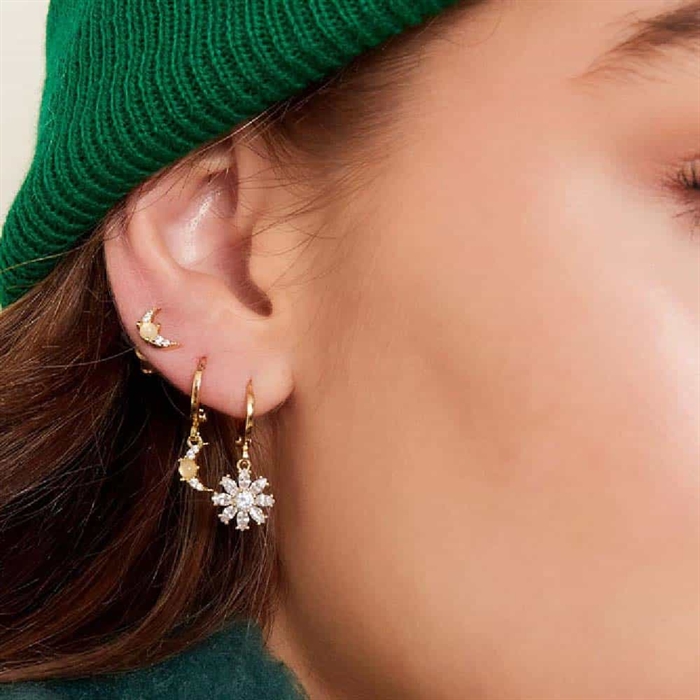 Half Moon ørering Med Cz