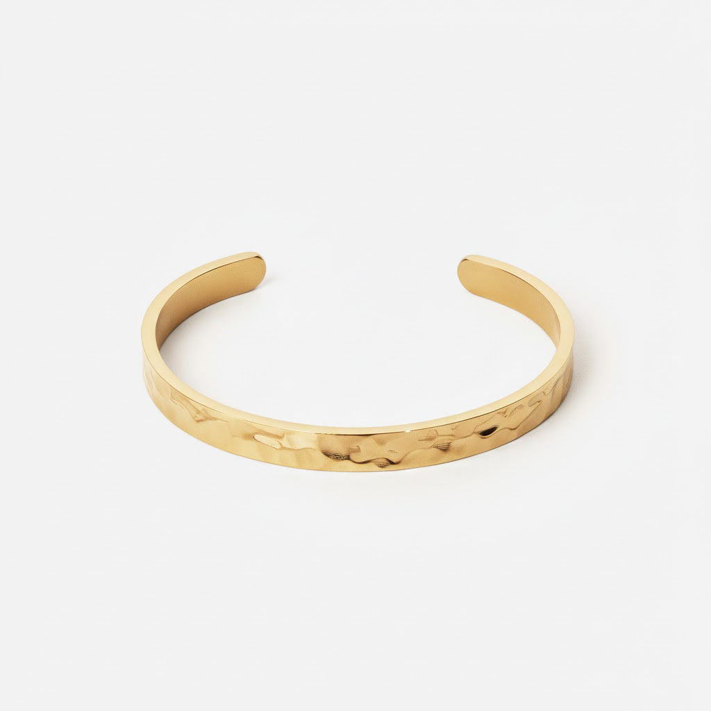 Hammered Bangle 18k Guldbelagt 7mm
