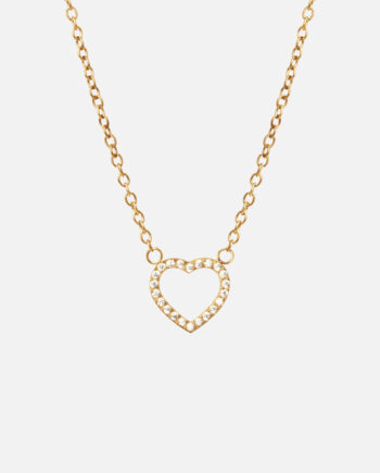 Heart Zirkon Halskæde 18k Guldbelagt 12mm