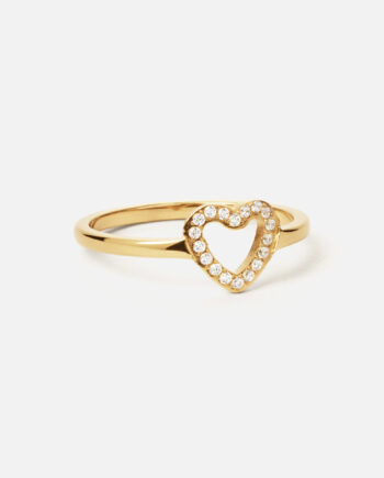 Heart Zirkon Ring 18k Guldbelagt 8mm