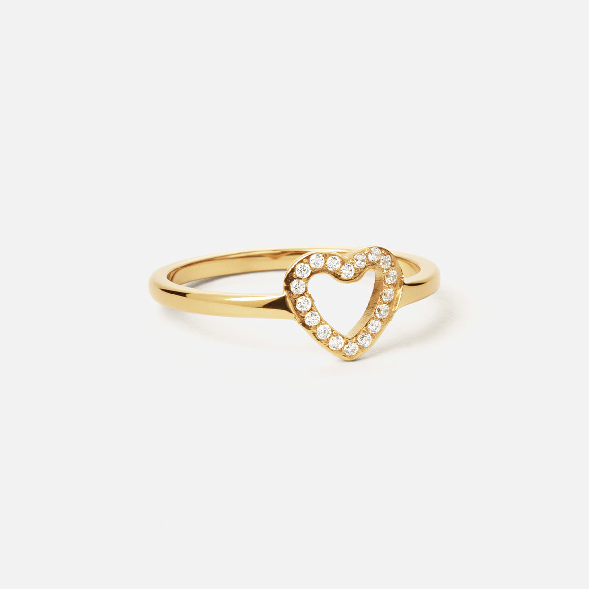 Heart Zirkon Ring 18k Guldbelagt 8mm