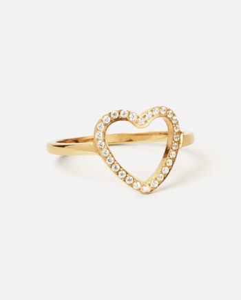 Heart Zirkon Ring 18k Guldbelagt 12mm