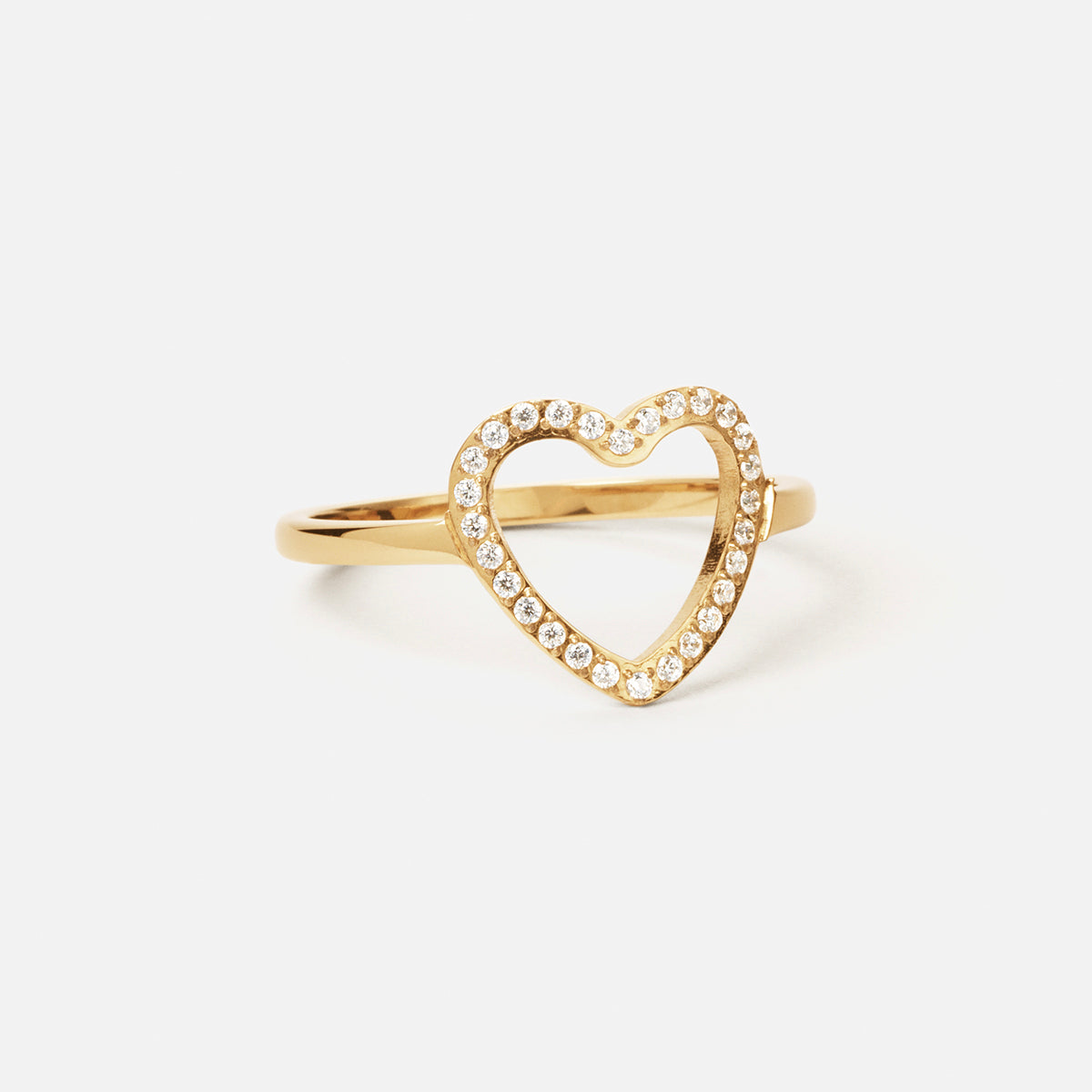 Heart Zirkon Ring 18k Guldbelagt 12mm
