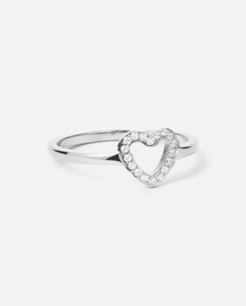 Heart Zirkon Ring Sølvfarvet 8mm