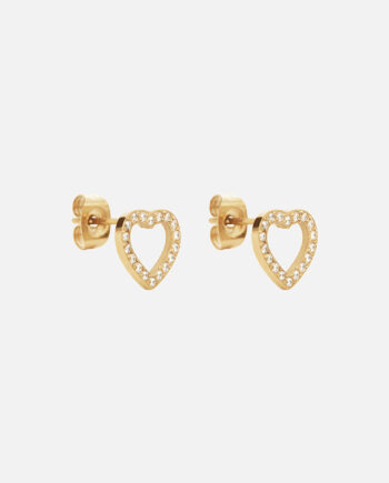 Heart Zirkon øreringe 18k Guldbelagt 10mm