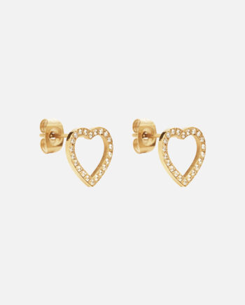 Heart Zirkon øreringe 18k Guldbelagt 12mm
