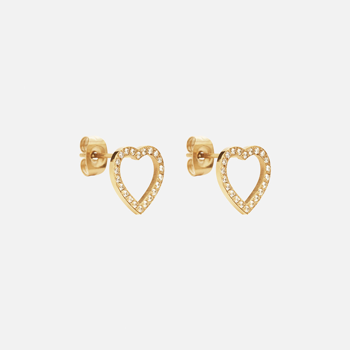 Heart Zirkon øreringe 18k Guldbelagt 12mm