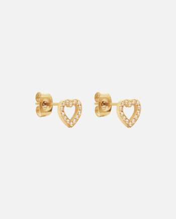Heart Zirkon øreringe 18k Guldbelagt 8mm