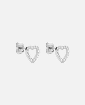 Heart Zirkon øreringe Sølvfarvet 10mm