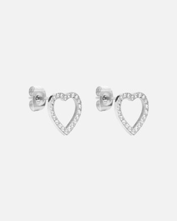 Heart Zirkon øreringe Sølvfarvet 12mm