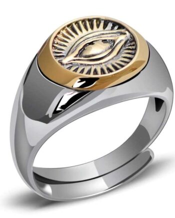 Herrering Med 925 Sterling Sølv Eye Of Providence Ring Alt-seende øje Frimurer Ring One-size