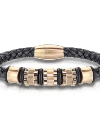 Italy Gold Læderarmbånd