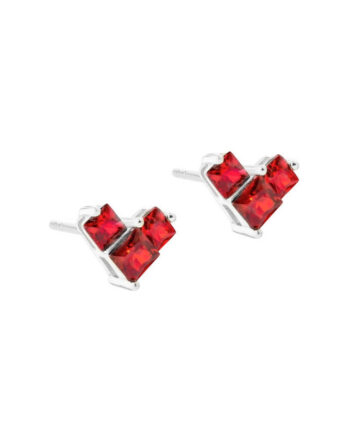 Kara Heart Red   Silver