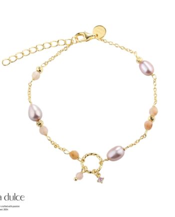 Koi Rose Pearl Bracelet    Golden