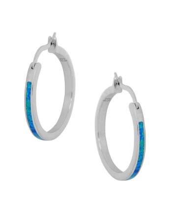 Chania Opal øreringe Med 925 Sterling Sølv   Rhodium Belægning