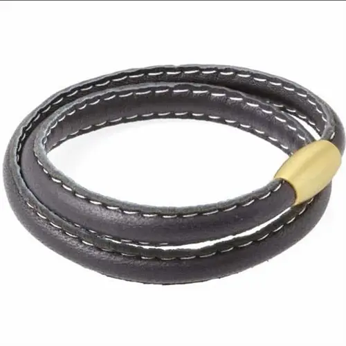 Kv Læderarmbånd   Kalveskind  Quot Gold Quot