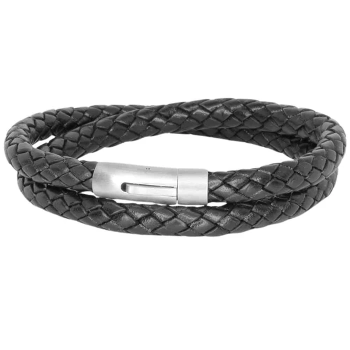 Læderhalskæde     6mm Læderflet
