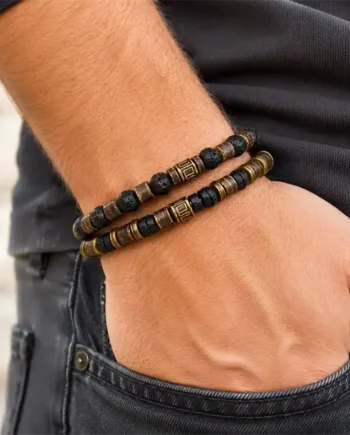 Lava Spirit   Herrearmbånd   Lave- Og Natursten 6mm
