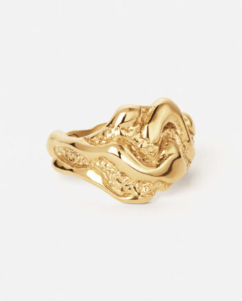 Lava Texture Ring 18k Guldbelagt