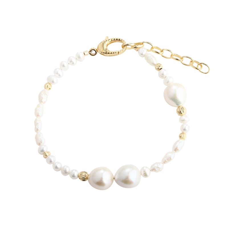 Line Pearl Bracelet   Golden