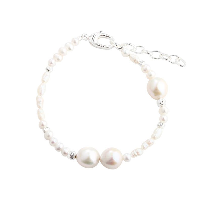 Line Pearl Bracelet   Silver