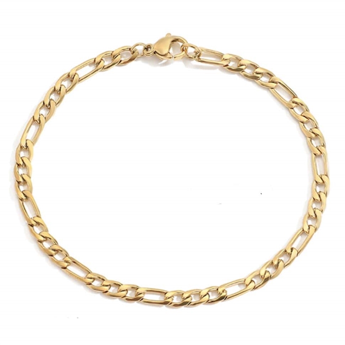 Link Iv Armbånd ædelstål 4mm   14k