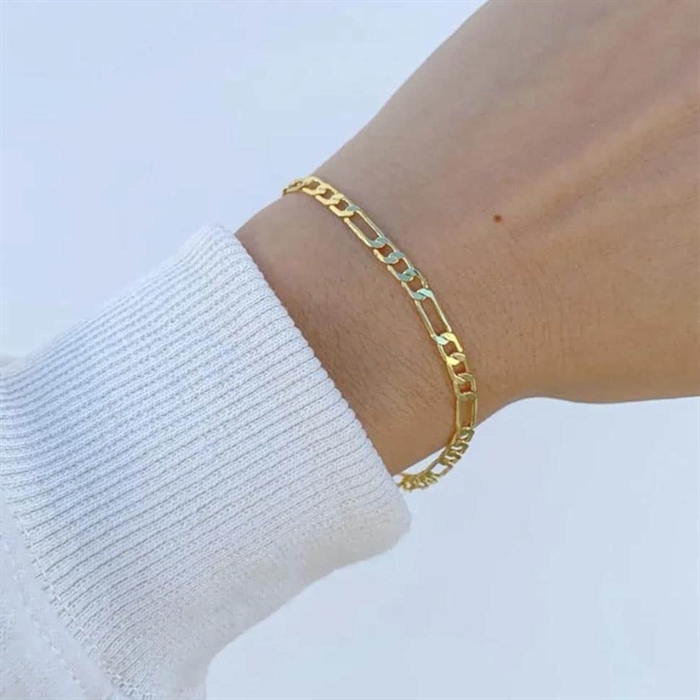 Link Vi Armbånd ædelstål 6mm   14k