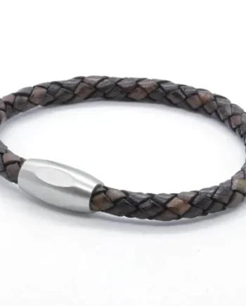 Lionar Brunt Læderarmbånd   Boloflet