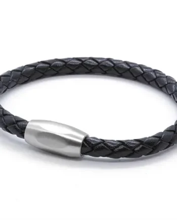 Lionar Sort Læderarmbånd   Boloflet