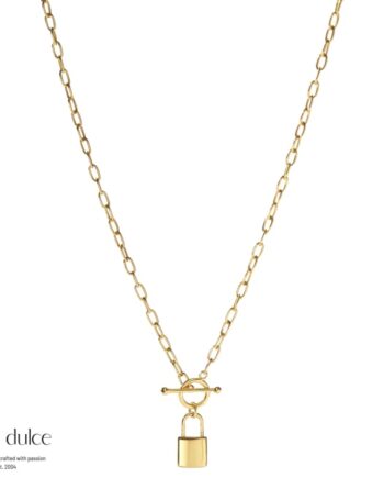Lock Love Necklace   Golden