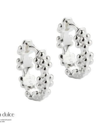 Lots Of Flowers Hoop Medium   Silver