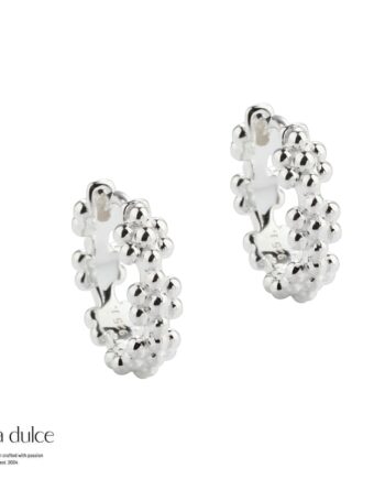Lots Of Flowers Hoop Small   Silver