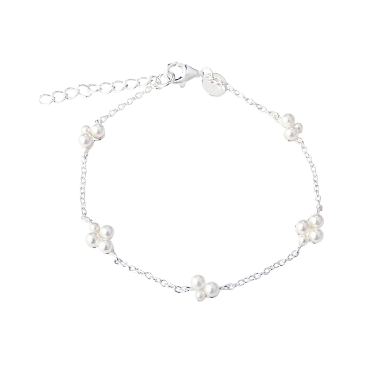 Luna Cluster Bracelet   Silver