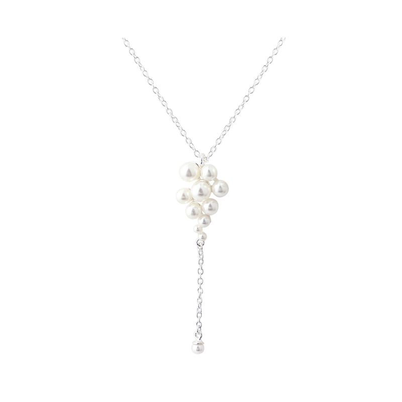 Luna Cluster Necklace   Silver
